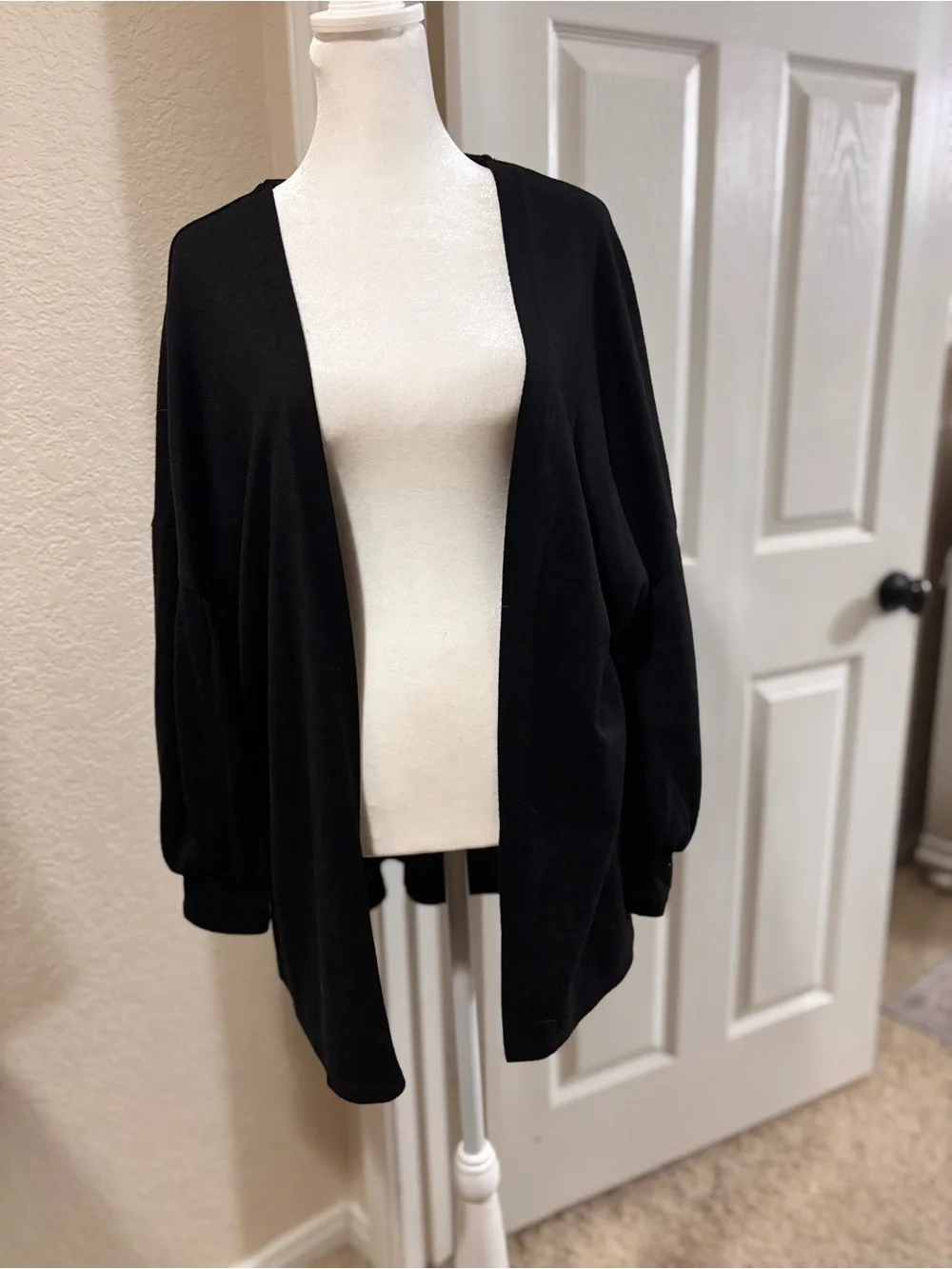 Open-Front Black Women's Cardigan Sweater